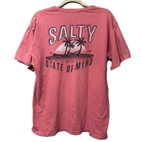 Salt Life “Salty State Of Mind” Graphic Tee in Faded Red - Picture 1 of 4
